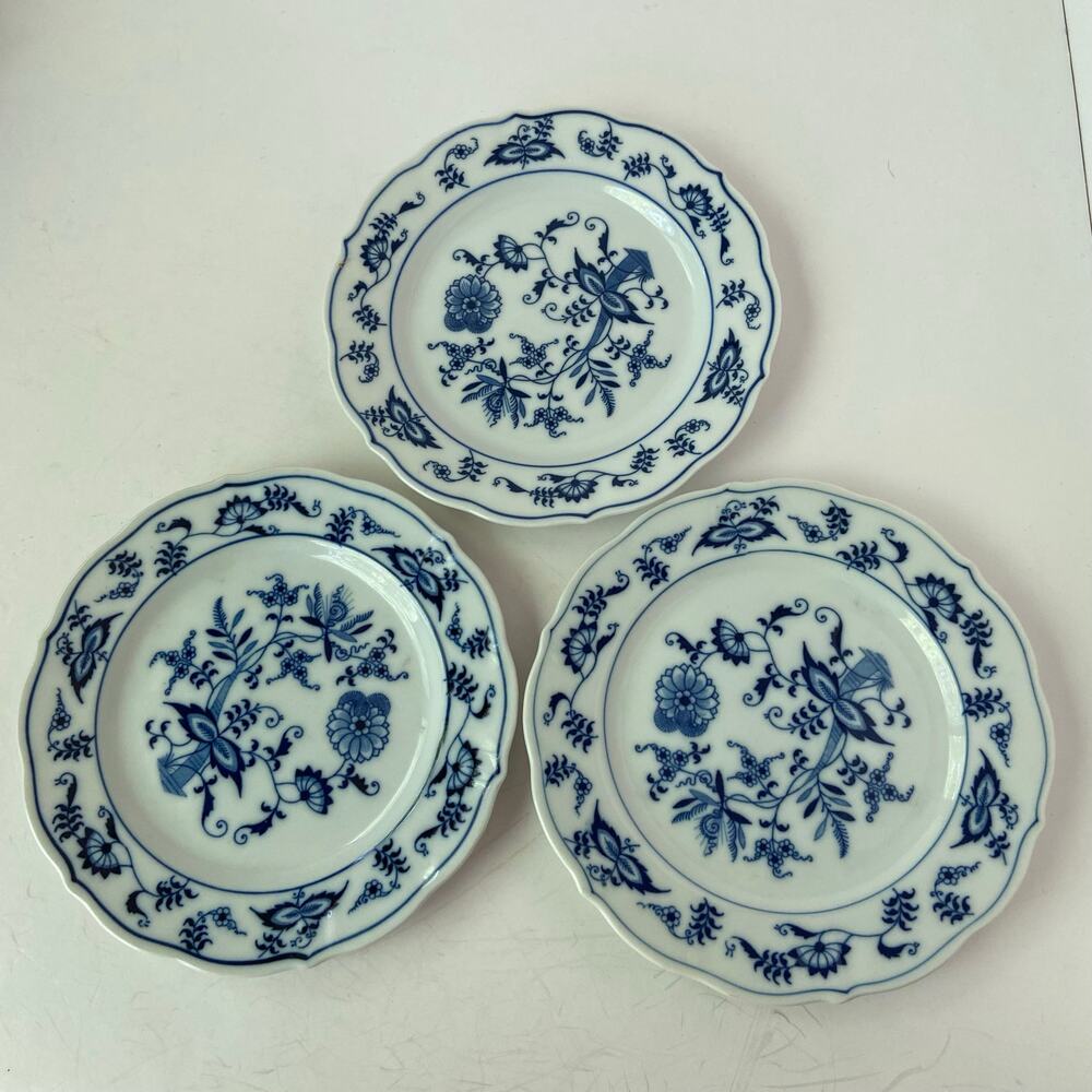 (3) Blue Danube Bread & Butter Plate Vintage Japan Blue Onion Rectangle MarkGUC